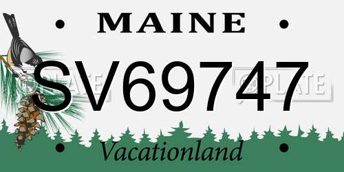 SV69747 Maine License Plate