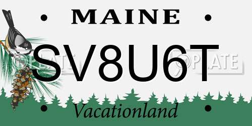 SV8U6T Maine License Plate