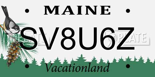 SV8U6Z Maine License Plate