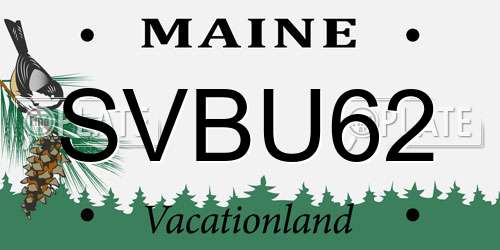 SVBU62 Maine License Plate