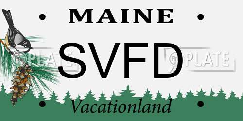 SVFD Maine License Plate