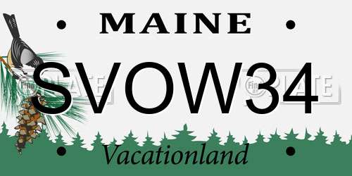 SVOW34 Maine License Plate