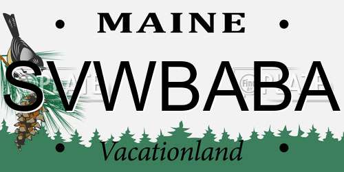 SVWBABA Maine License Plate