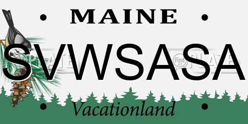 SVWSASA Maine License Plate