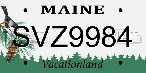 SVZ9984 Maine License Plate