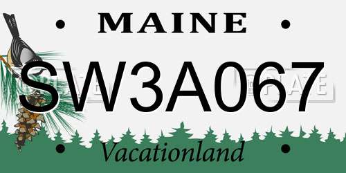 SW3A067 Maine License Plate