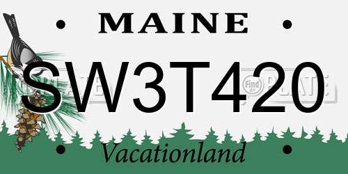 SW3T420 Maine License Plate