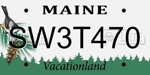 SW3T470 Maine License Plate