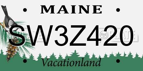 SW3Z420 Maine License Plate