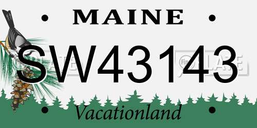 SW43143 Maine License Plate