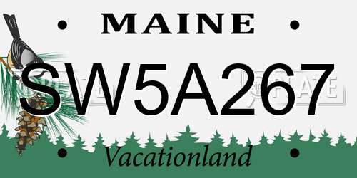 SW5A267 Maine License Plate