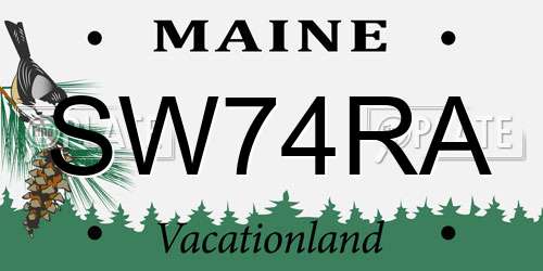 SW74RA Maine License Plate