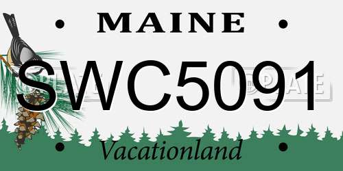 SWC5091 Maine License Plate
