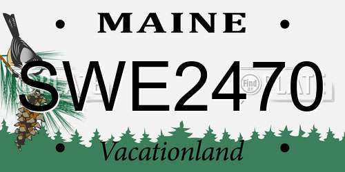 SWE2470 Maine License Plate