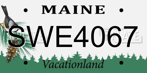 SWE4067 Maine License Plate