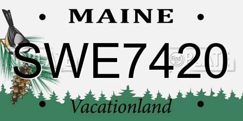 SWE7420 Maine License Plate
