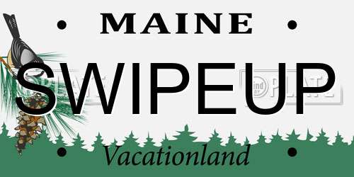 SWIPEUP Maine License Plate