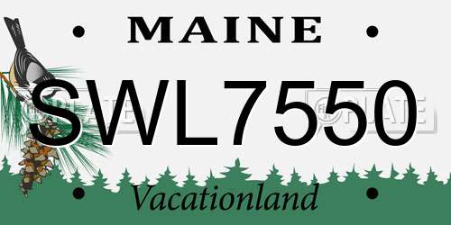 SWL7550 Maine License Plate