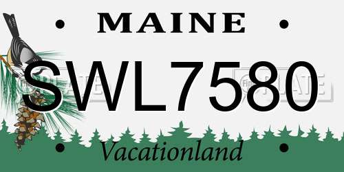 SWL7580 Maine License Plate