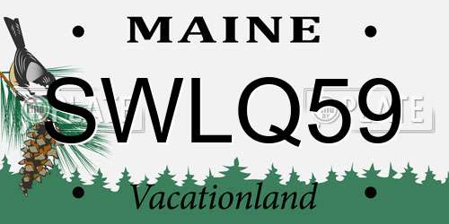 SWLQ59 Maine License Plate
