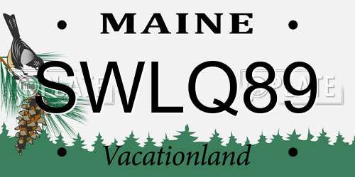SWLQ89 Maine License Plate