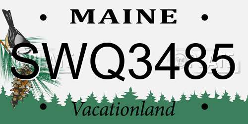 SWQ3485 Maine License Plate