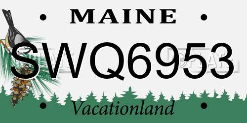SWQ6953 Maine License Plate