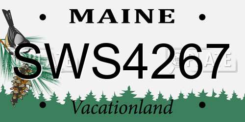 SWS4267 Maine License Plate