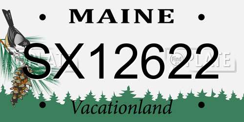 SX12622 Maine License Plate