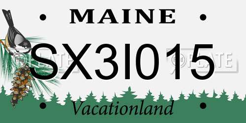 SX3I015 Maine License Plate