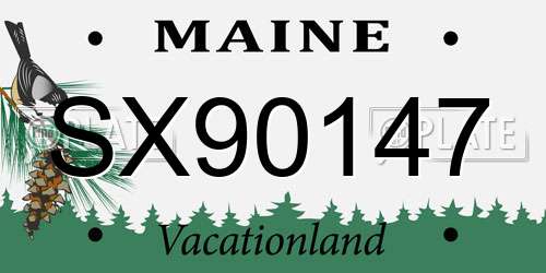 SX90147 Maine License Plate