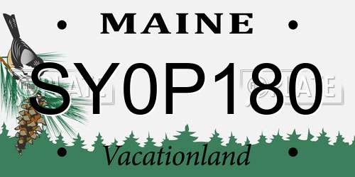 SY0P180 Maine License Plate