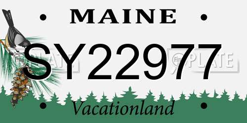 SY22977 Maine License Plate