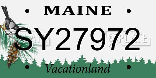 SY27972 Maine License Plate