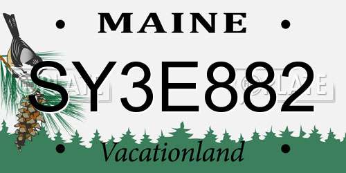 SY3E882 Maine License Plate