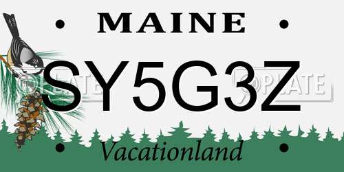 SY5G3Z Maine License Plate