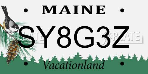 SY8G3Z Maine License Plate