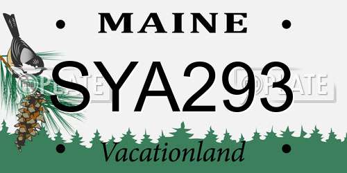 SYA293 Maine License Plate