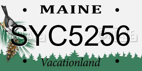 SYC5256 Maine License Plate