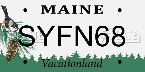 SYFN68 Maine License Plate