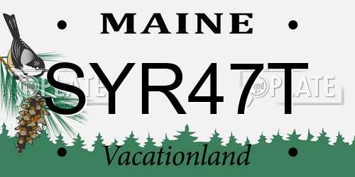 SYR47T Maine License Plate