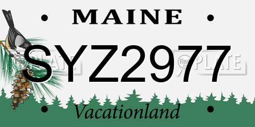 SYZ2977 Maine License Plate