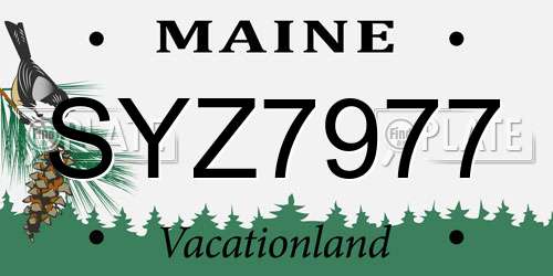 SYZ7977 Maine License Plate