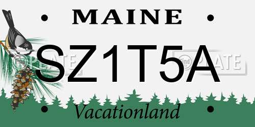 SZ1T5A Maine License Plate