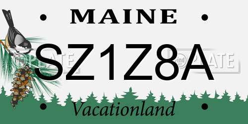 SZ1Z8A Maine License Plate