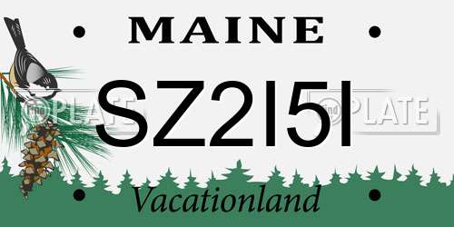 SZ2I5I Maine License Plate