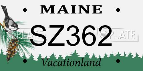 SZ362 Maine License Plate