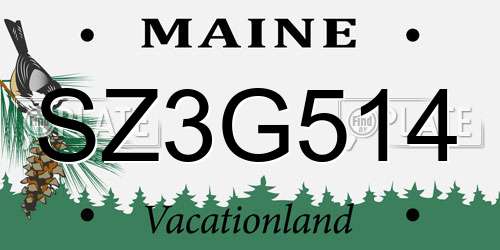SZ3G514 Maine License Plate