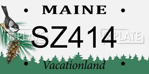 SZ414 Maine License Plate