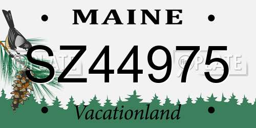 SZ44975 Maine License Plate